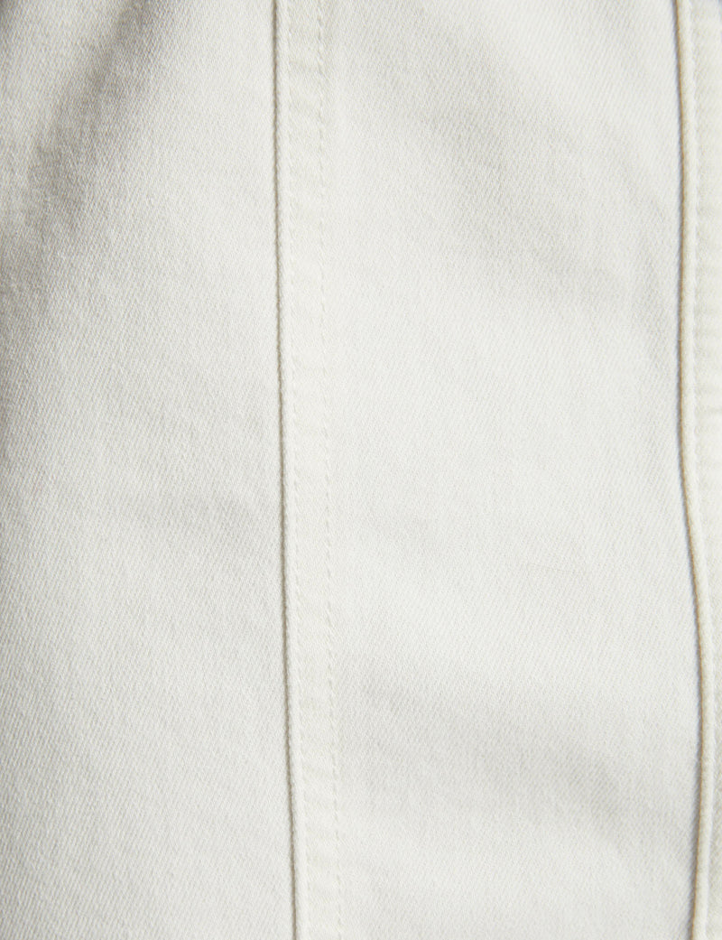 KORTE JURK WIT  CREME JEANSJURK MET CENTUUR EN KNOPEN