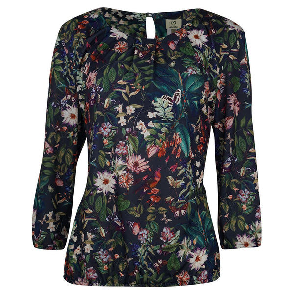 TOP LANGE MOUWEN MEERKLEURIG BLOEMEN BLOEMENPRINT