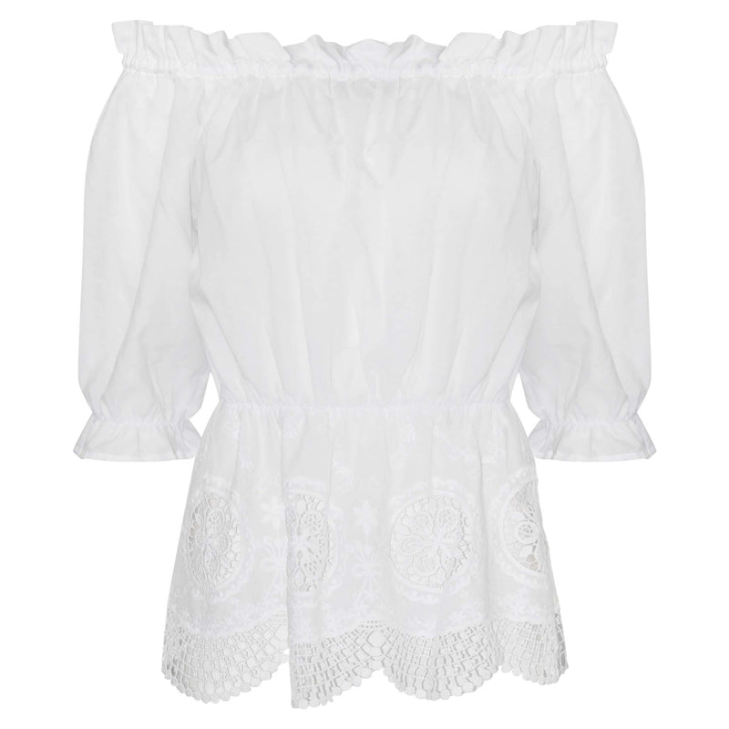 OFFSHOULDER TOP MET KANT